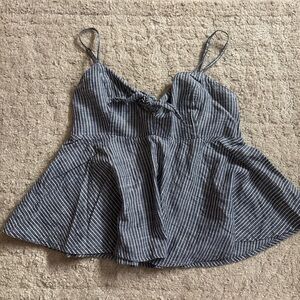 Striped Babydoll Spaghetti Strap Top